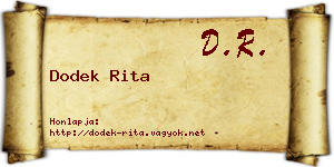 Dodek Rita névjegykártya