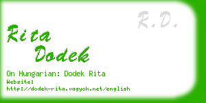 rita dodek business card